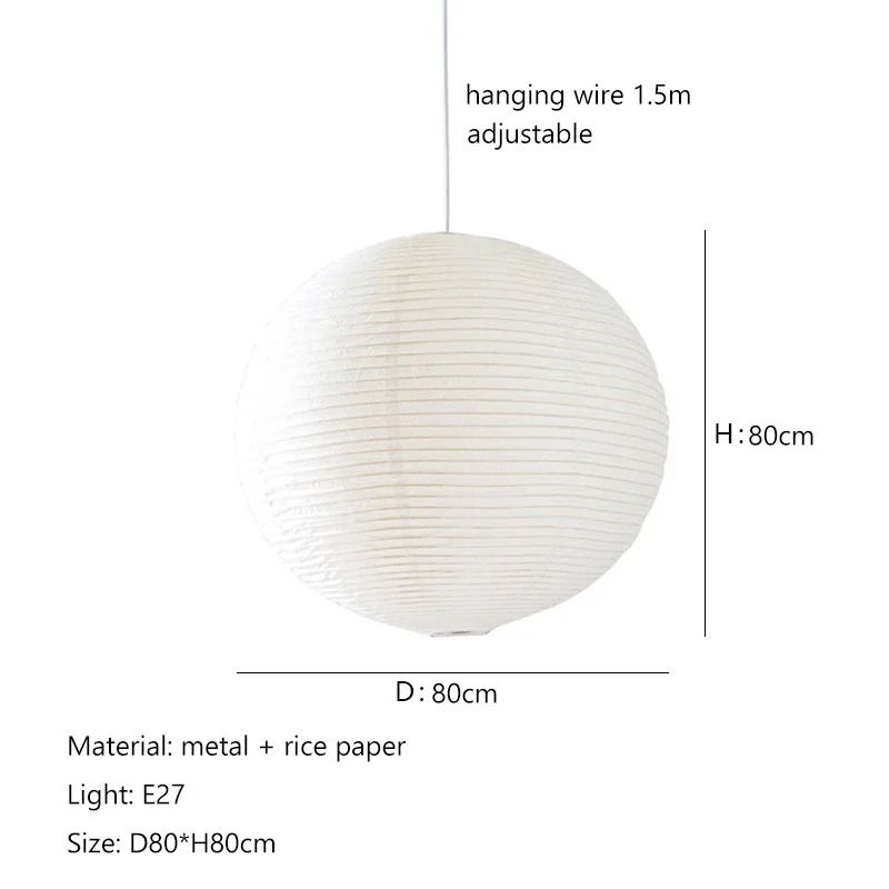 Wabi Sabi Style Rice Paper Pendant Light For Bedroom Dining Room Or Cafe Decor 11