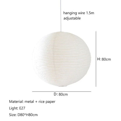 Wabi Sabi Style Rice Paper Pendant Light For Bedroom Dining Room Or Cafe Decor 11