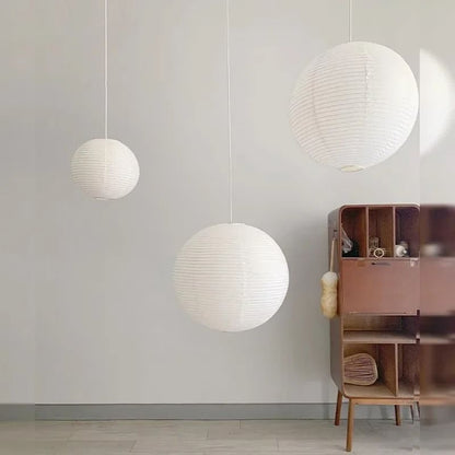 Wabi Sabi Style Rice Paper Pendant Light For Bedroom Dining Room Or Cafe Decor 4