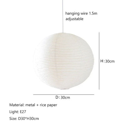 Wabi Sabi Style Rice Paper Pendant Light For Bedroom Dining Room Or Cafe Decor 7