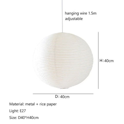 Wabi Sabi Style Rice Paper Pendant Light For Bedroom Dining Room Or Cafe Decor 8