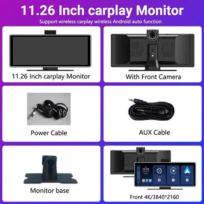 1126 Inch Touchscreen Car Multimedia Video Player With Dual Lens DVR And Wireless CarPlay 9