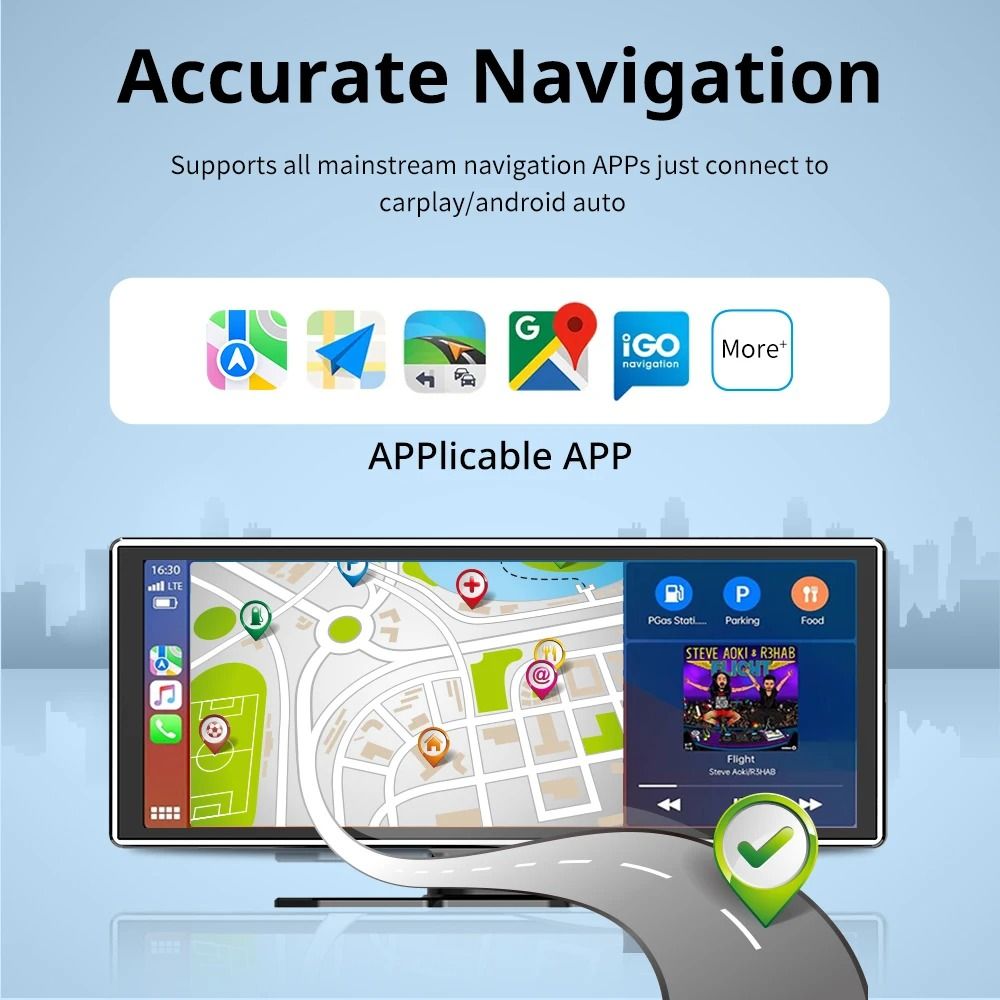 1126 Inch Touchscreen Car Multimedia Video Player With Dual Lens DVR And Wireless CarPlay 5