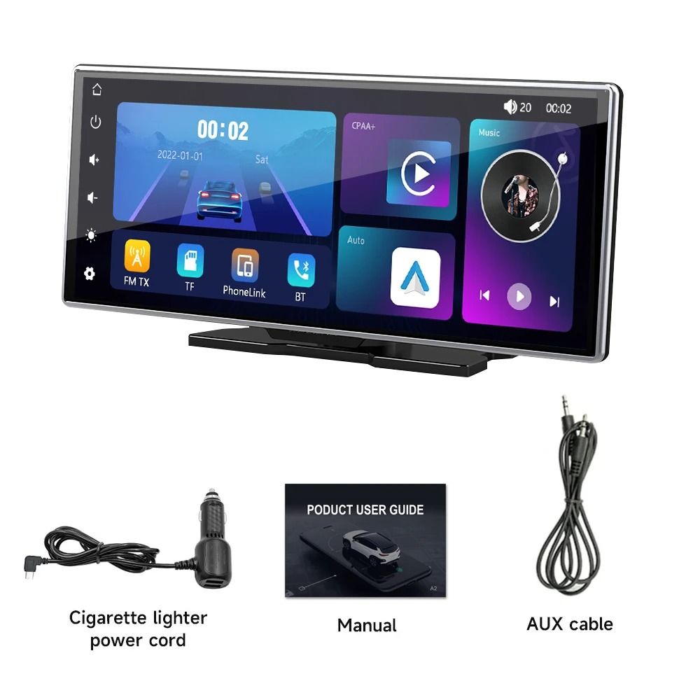 1126 Inch Touchscreen Car Multimedia Video Player With Dual Lens DVR And Wireless CarPlay 7