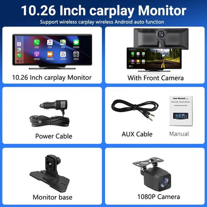 1126 Inch Touchscreen Car Multimedia Video Player With Dual Lens DVR And Wireless CarPlay 14