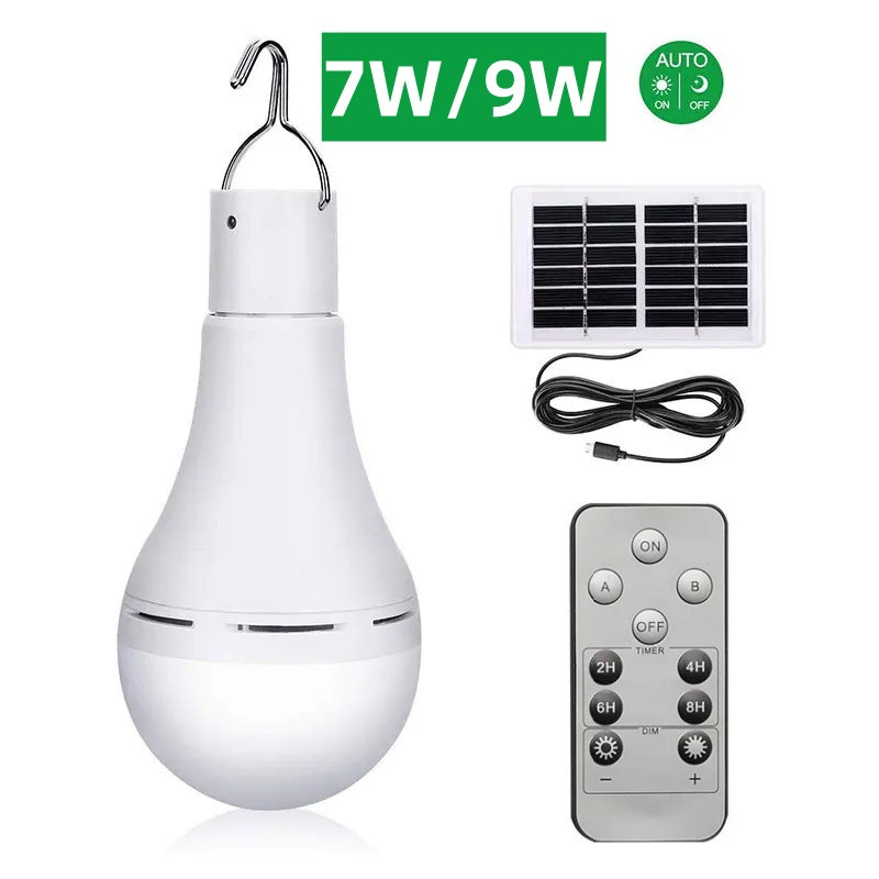 LED Solar Camping Light with Remote, Rechargeable Emergency Outdoor Lamp for Hiking, Fishing, Survival