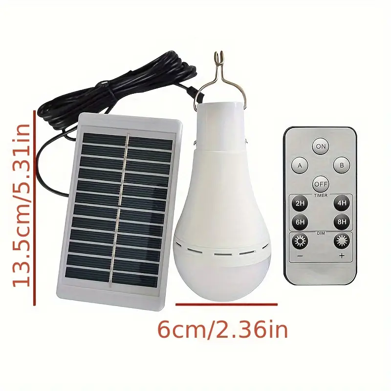 LED Solar Camping Light with Remote, Rechargeable Emergency Outdoor Lamp for Hiking, Fishing, Survival