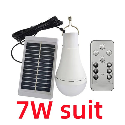 LED Solar Camping Light with Remote, Rechargeable Emergency Outdoor Lamp for Hiking, Fishing, Survival