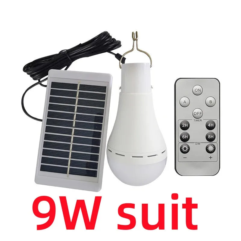 LED Solar Camping Light with Remote, Rechargeable Emergency Outdoor Lamp for Hiking, Fishing, Survival