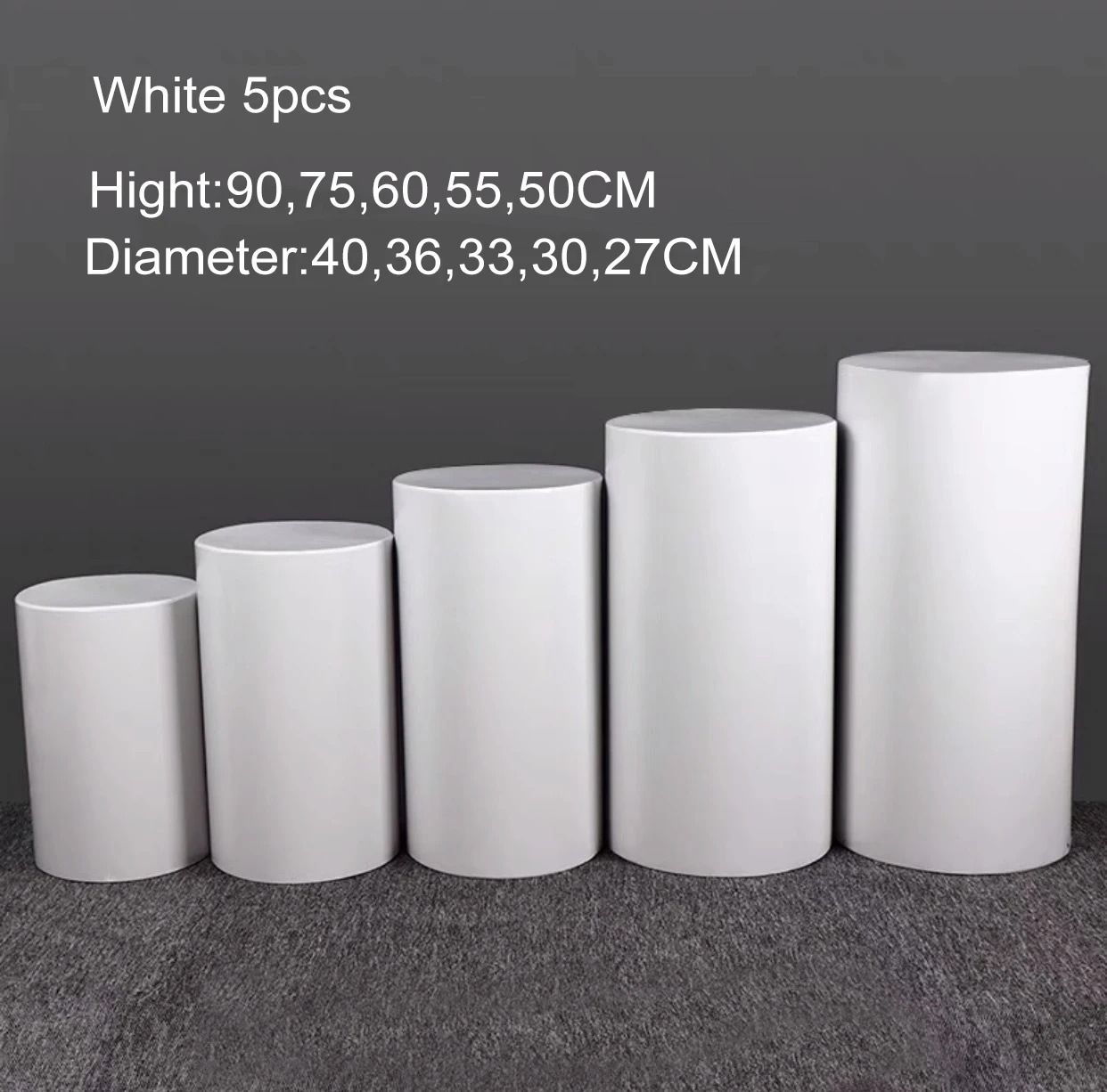 Cylinder Pedestal Display Set For Weddings Cakes Events And Holiday Decor 2
