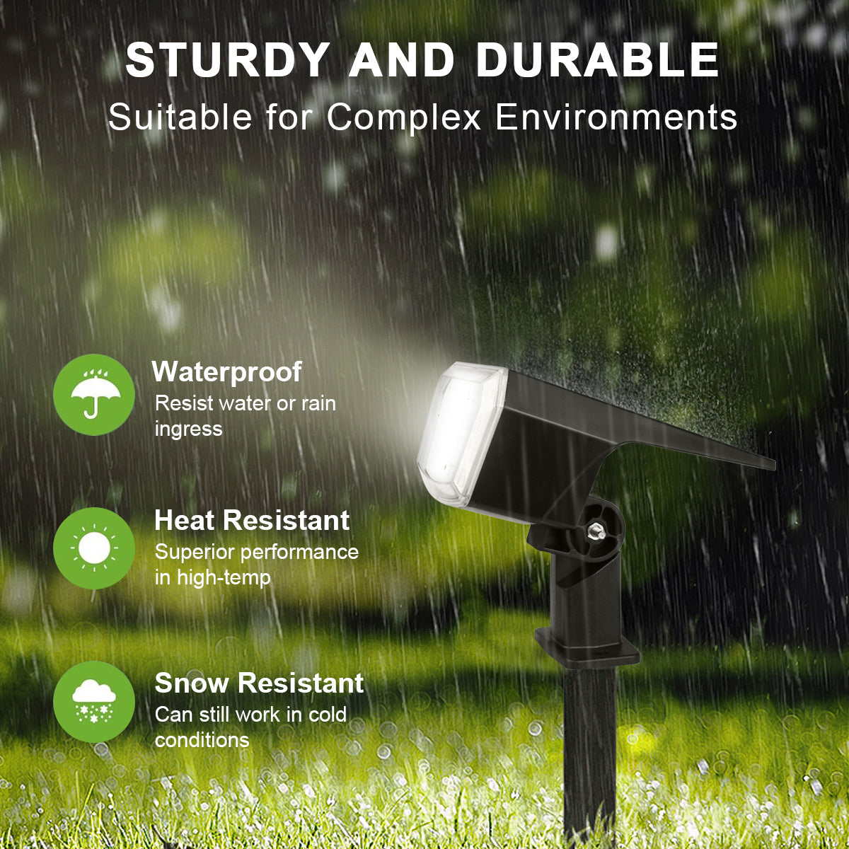 Waterproof Garden Landscape Lawn Solar Spotlight, 3 Modes Dimmable Outdoor Lights for Patio, Driveway, Walkway, Yard