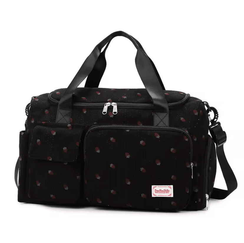 Corduroy Travel Tote Bag Large Capacity With Shoe Compartment And Wet Dry Separation 5