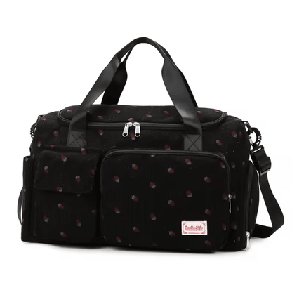 Corduroy Travel Tote Bag Large Capacity With Shoe Compartment And Wet Dry Separation 5