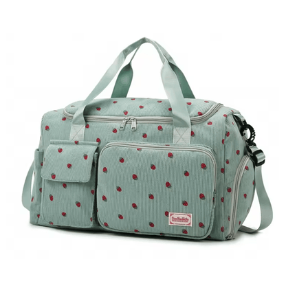 Corduroy Travel Tote Bag Large Capacity With Shoe Compartment And Wet Dry Separation 6