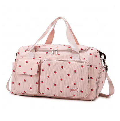 Corduroy Travel Tote Bag Large Capacity With Shoe Compartment And Wet Dry Separation 7