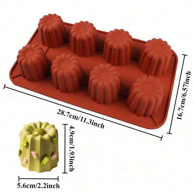 Silicone Canele Mold Mini Nonstick Canneles Cake Pan For Mousse Fondant Muffins DIY Baking Tray  Ki 7