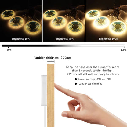 COB LED Strip Light For Cabinet Closet  Display  Dimmable TouchSensor Tape Lighting 1