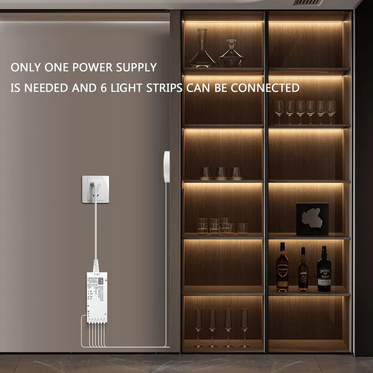 COB LED Strip Light For Cabinet Closet  Display  Dimmable TouchSensor Tape Lighting 3
