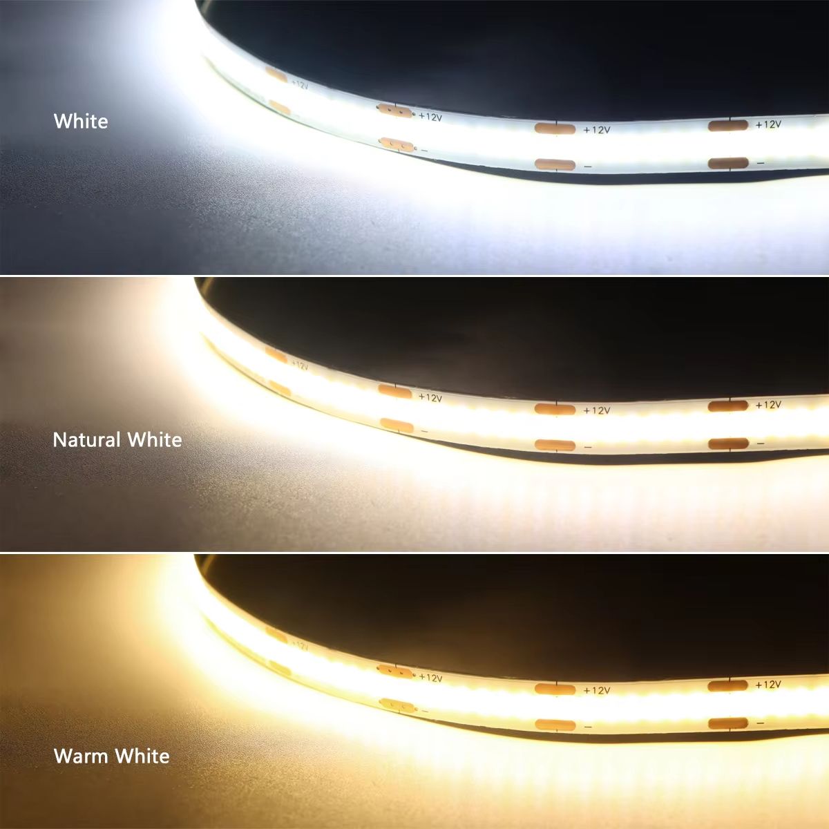 COB LED Strip Light For Cabinet Closet  Display  Dimmable TouchSensor Tape Lighting 4