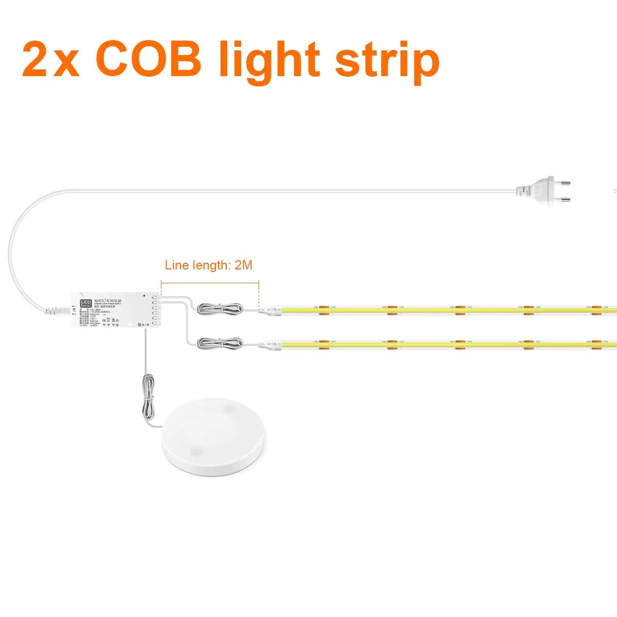 COB LED Strip Light For Cabinet Closet  Display  Dimmable TouchSensor Tape Lighting 6