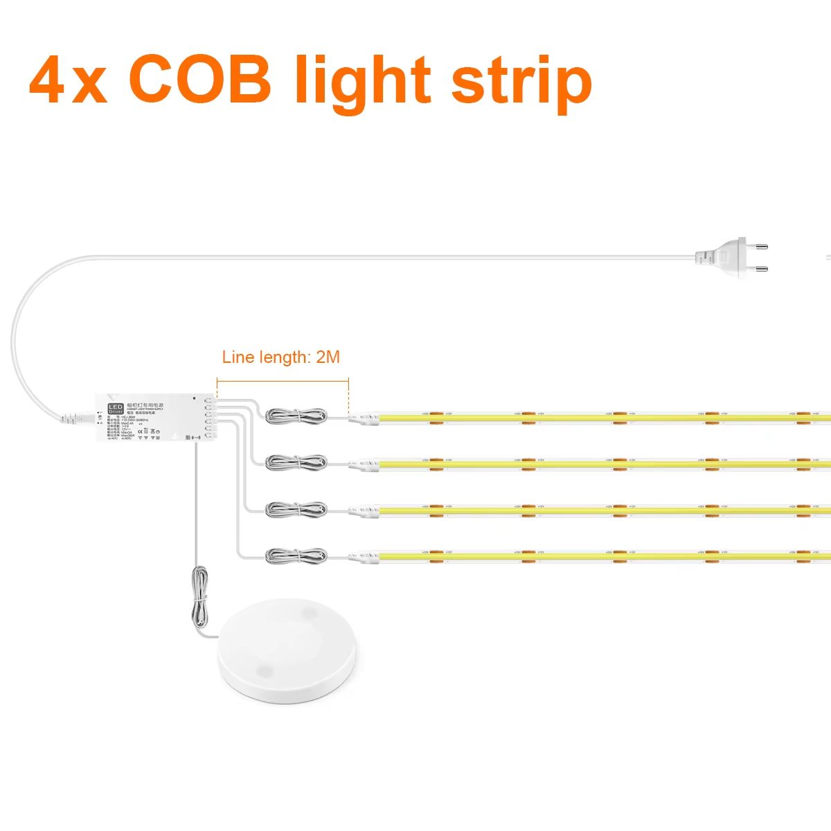 COB LED Strip Light For Cabinet Closet  Display  Dimmable TouchSensor Tape Lighting 8