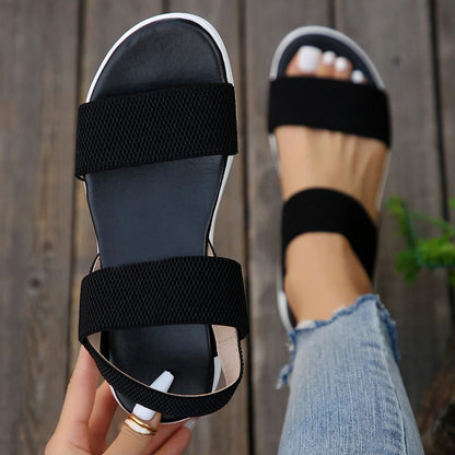 Womens Elastic Knit Wedge Sandals For Summer Comfort And Style 7