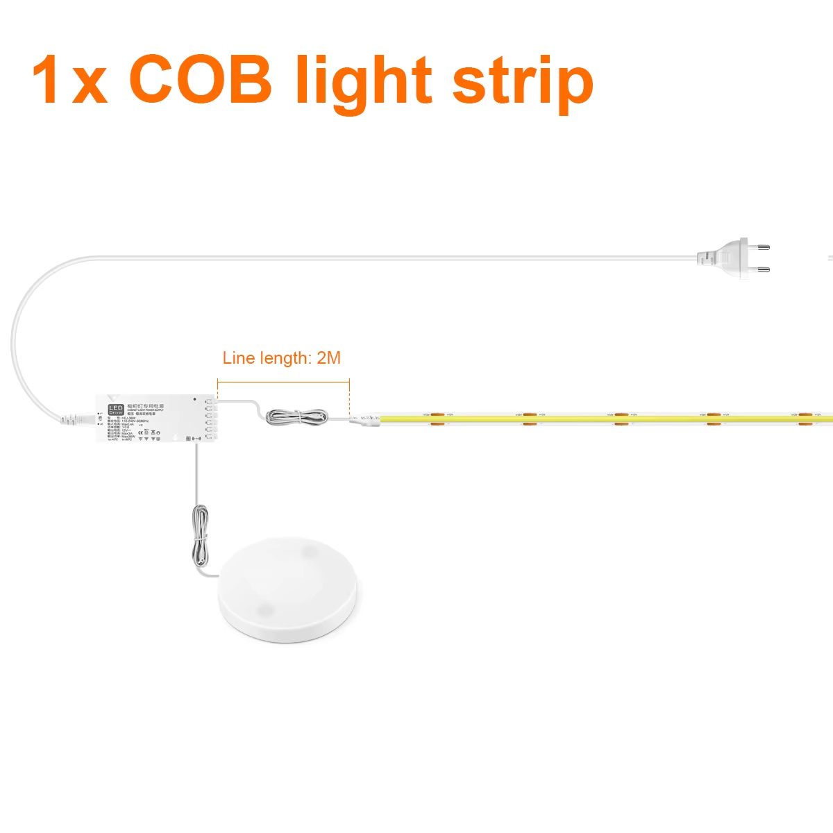 COB LED Strip Light For Cabinet Closet  Display  Dimmable TouchSensor Tape Lighting 6
