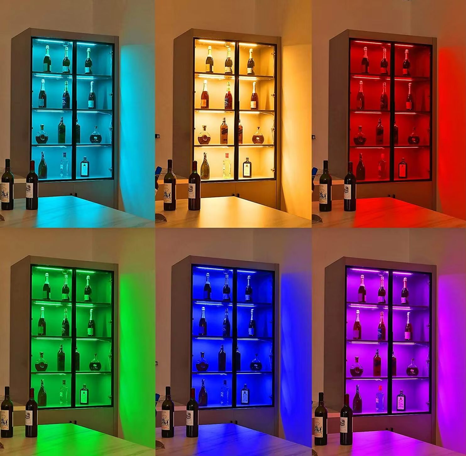 DC12V Tuya WiFi RGB Under Cabinet Puck Lights With Remote And Voice Control 5