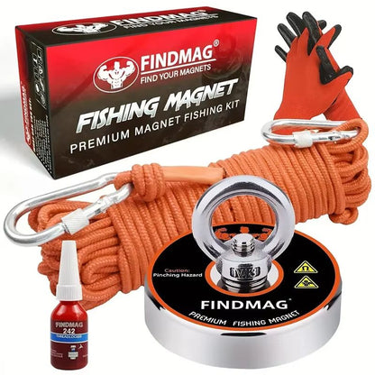 Neodymium Magnet Fishing Kit with Strong Pull Force and Rope