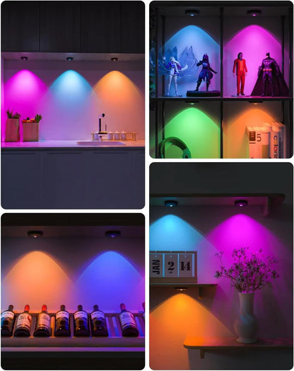 WILLED Rechargeable RGB Puck Light  1200mAh Battery With Remote And Touch Control 2