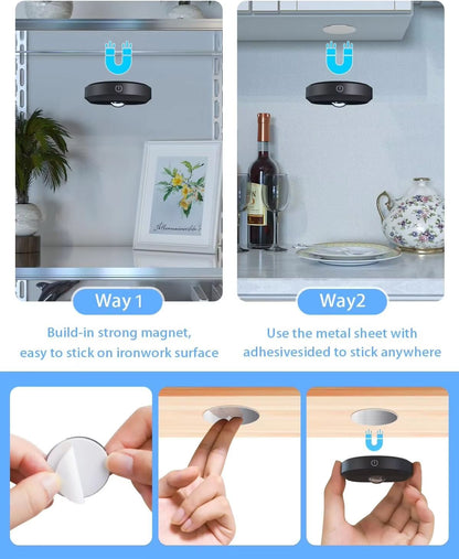 WILLED Rechargeable RGB Puck Light  1200mAh Battery With Remote And Touch Control 5