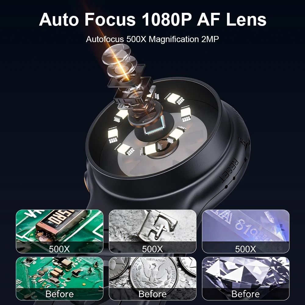 Folding Digital Microscope With Autofocus And 500X Zoom For Coins And Small Objects 2