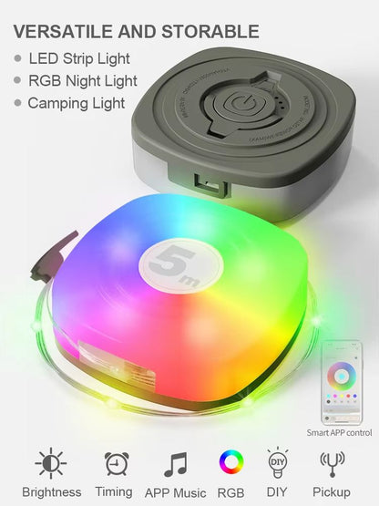 Bingo Rechargeable Waterproof RGB Camping String Lights with Smart App Control