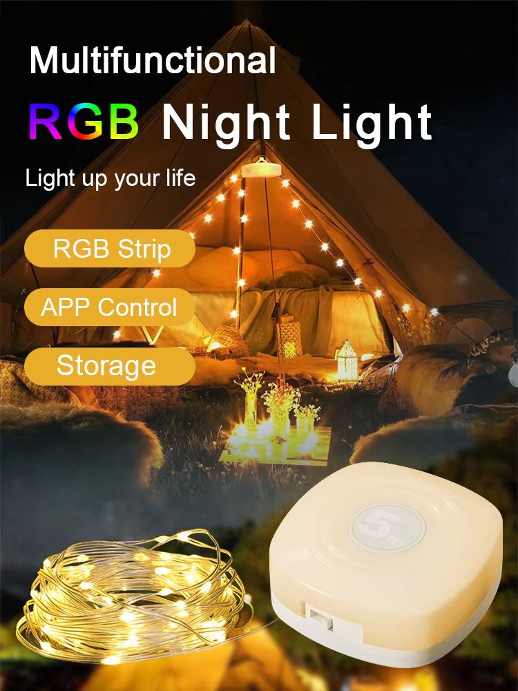 GGbingo Rechargeable Waterproof RGB Camping String Lights With Smart App Control 1