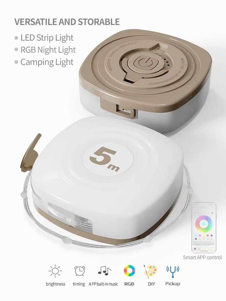 GGbingo Rechargeable Waterproof RGB Camping String Lights With Smart App Control 7