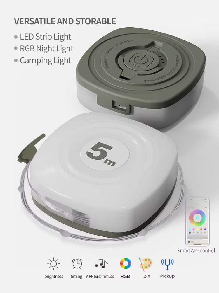 GGbingo Rechargeable Waterproof RGB Camping String Lights With Smart App Control 8