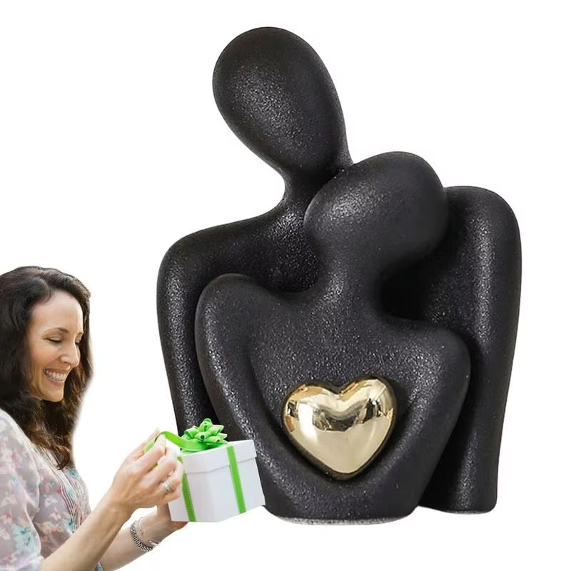 Nordic Abstract Couple Statue Ceramic Lovers Sculpture For Home Decor 2