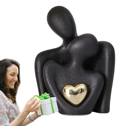 Nordic Abstract Couple Statue Ceramic Lovers Sculpture For Home Decor 2
