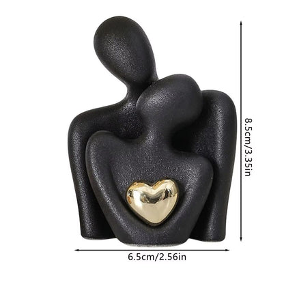 Nordic Abstract Couple Statue Ceramic Lovers Sculpture For Home Decor 7