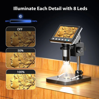 Digital Coin Microscope With 43 Inch Screen And 1000X Zoom For Soldering And Inspection 3