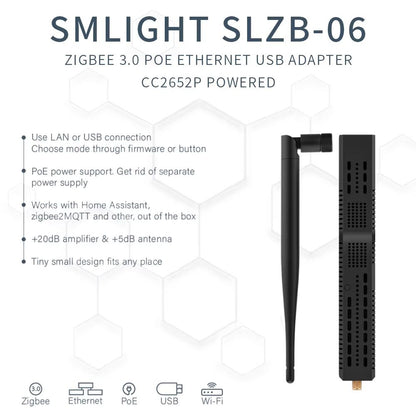 SMLIGHT SLZB 06 Zigbee Gateway With PoE Ethernet WiFi USB For Home Assistant And Zigbee2MQTT 1
