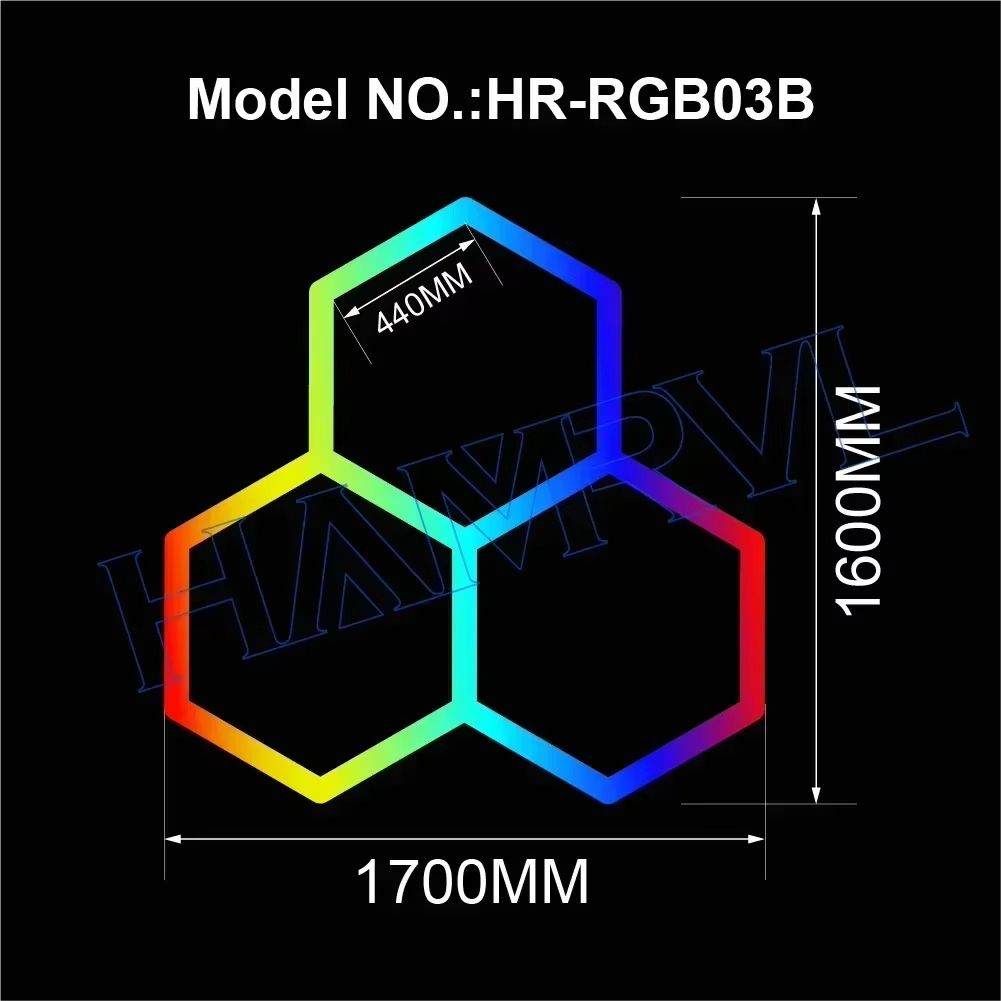RGB Hexagon LED Garage Light With Remote  Honeycomb Ceiling Panel For Workshops Game Rooms  More 9