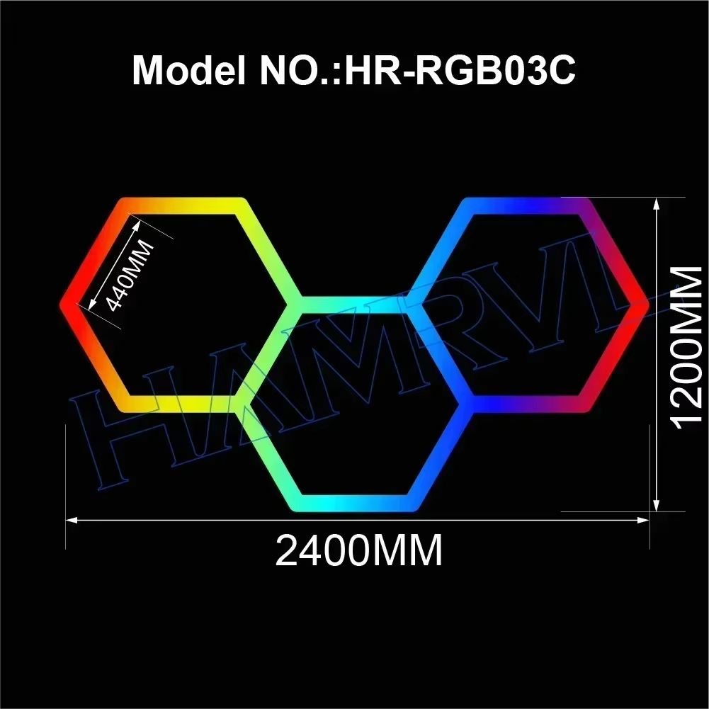 RGB Hexagon LED Garage Light With Remote  Honeycomb Ceiling Panel For Workshops Game Rooms  More 10