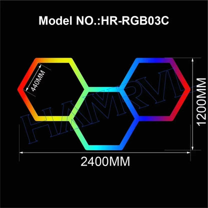 RGB Hexagon LED Garage Light With Remote  Honeycomb Ceiling Panel For Workshops Game Rooms  More 10
