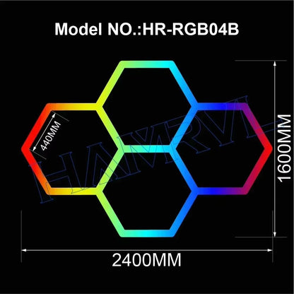 RGB Hexagon LED Garage Light With Remote  Honeycomb Ceiling Panel For Workshops Game Rooms  More 11