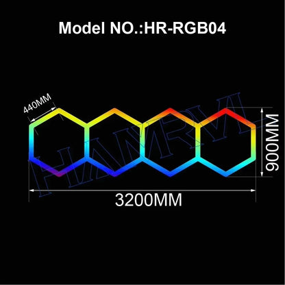 RGB Hexagon LED Garage Light With Remote  Honeycomb Ceiling Panel For Workshops Game Rooms  More 12