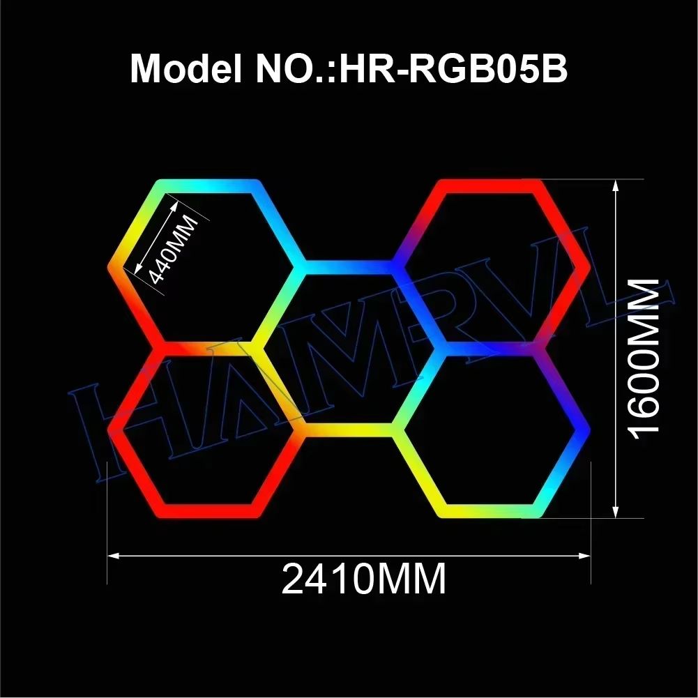 RGB Hexagon LED Garage Light With Remote  Honeycomb Ceiling Panel For Workshops Game Rooms  More 14