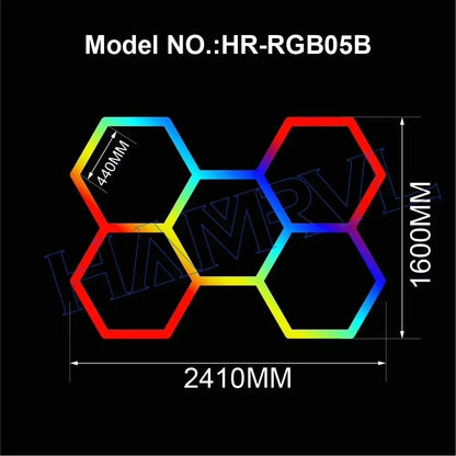 RGB Hexagon LED Garage Light With Remote  Honeycomb Ceiling Panel For Workshops Game Rooms  More 14