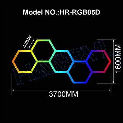 RGB Hexagon LED Garage Light With Remote  Honeycomb Ceiling Panel For Workshops Game Rooms  More 15