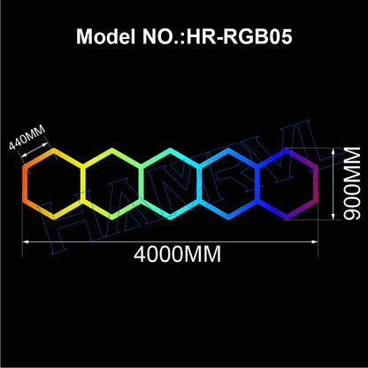 RGB Hexagon LED Garage Light With Remote  Honeycomb Ceiling Panel For Workshops Game Rooms  More 17